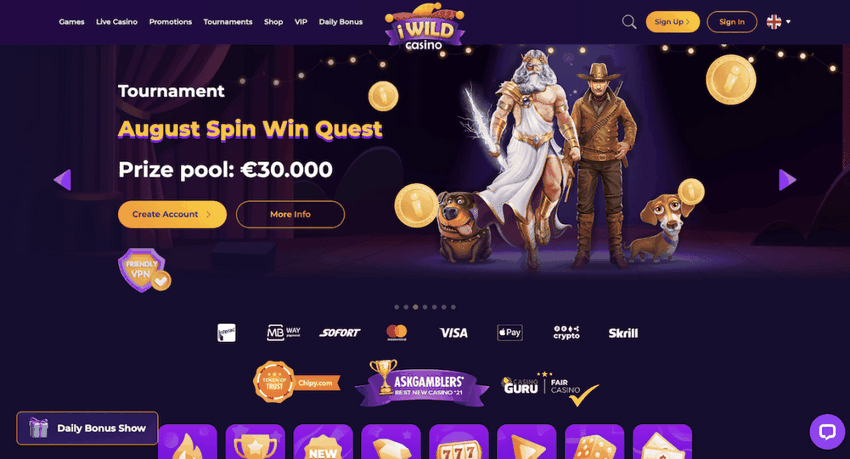 Valutazione del casinò online iWild